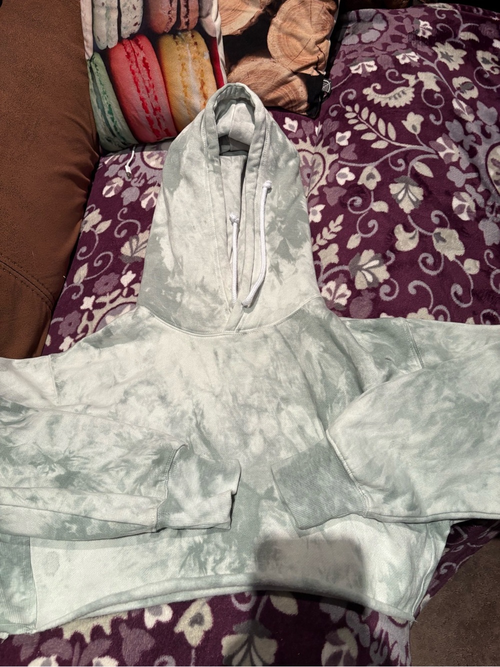 Tie-Dye Light Sage Hooded Sweatshirt